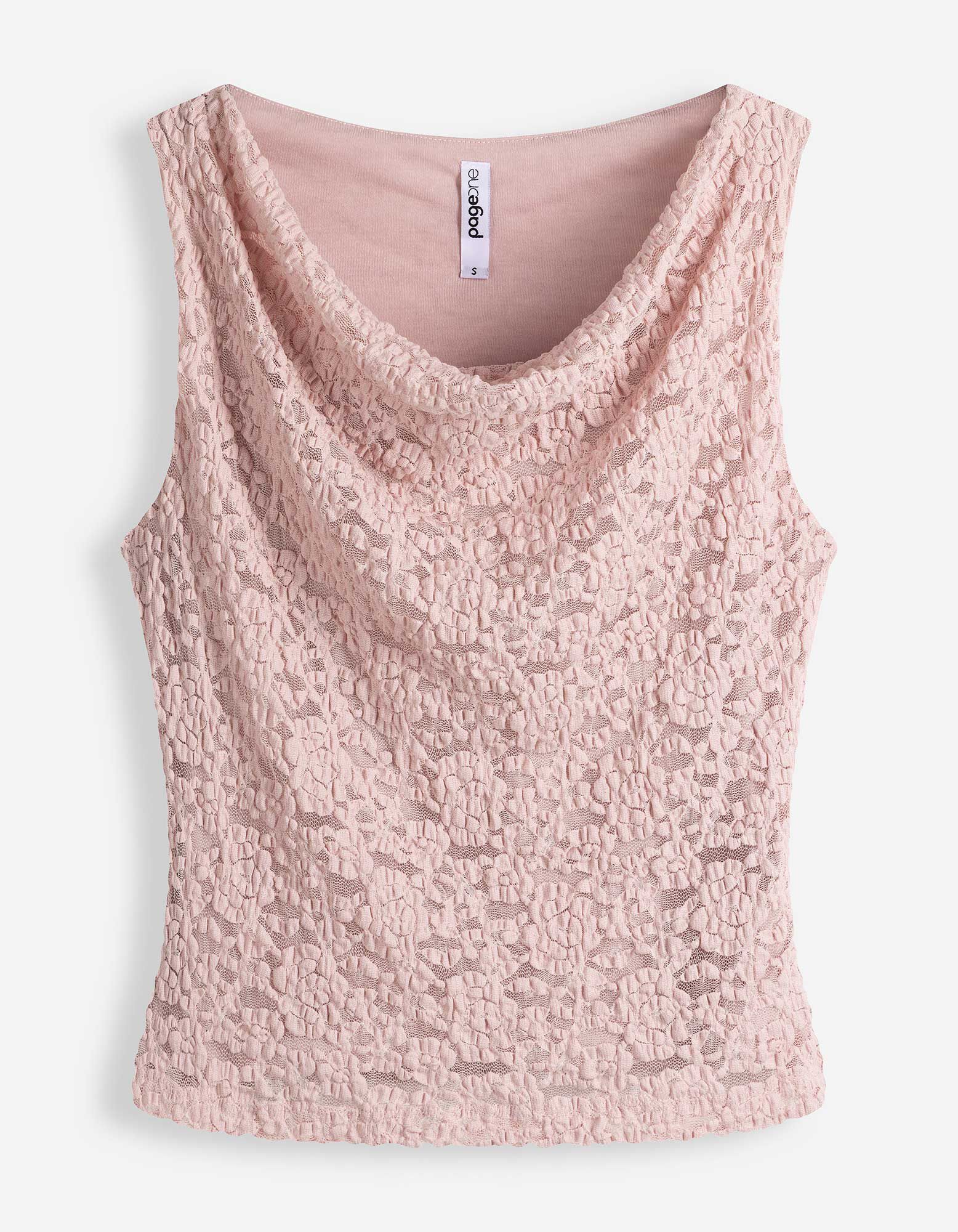 Top sans manches - Encolure b&eacute;nitier - ros&eacute; tendre 