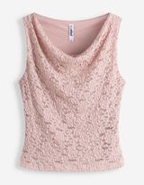 Top sans manches - Encolure b&eacute;nitier - ros&eacute; tendre 