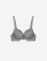 Reggiseno t-shirt - Inserto in pizzo - verde scuro