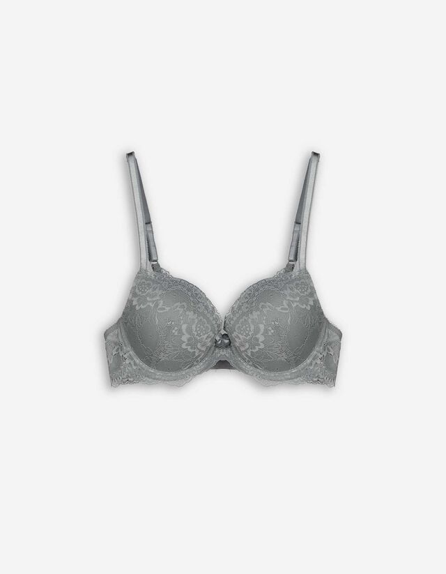 Reggiseno t-shirt - Inserto in pizzo - verde scuro