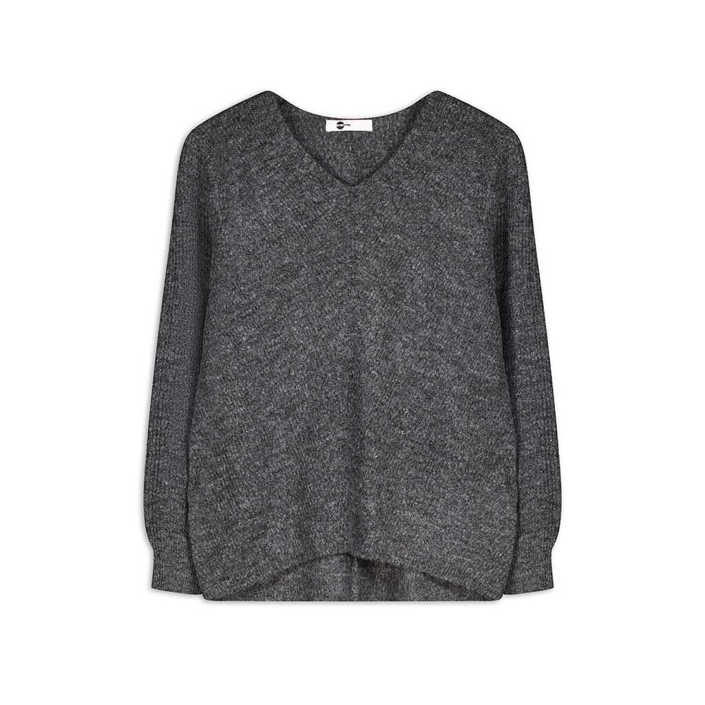 Trui Relax Pasvorm donkergrijs Takko Fashion
