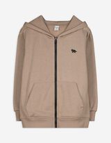 Sweatjacke - einfarbig - hellbraun
