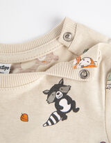 Langarmshirt - Allover-Print - beige