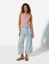 Top sans manches - Encolure b&eacute;nitier - ros&eacute; tendre 