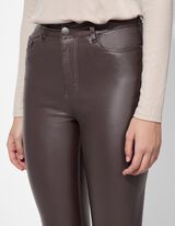 Pantaloni - Skinny Fit - Maro inchis