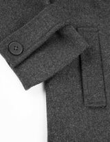 Caban jas - Wol look - donkergrijs