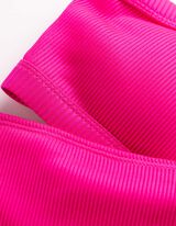 Ensemble haut de bikini et slip de bikini - Mati&egrave;re structur&eacute;e - rose