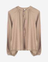 Bluse - V-Ausschnitt - beige
