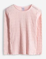 T-shirt &agrave; manches longues - Unicolore - Rose