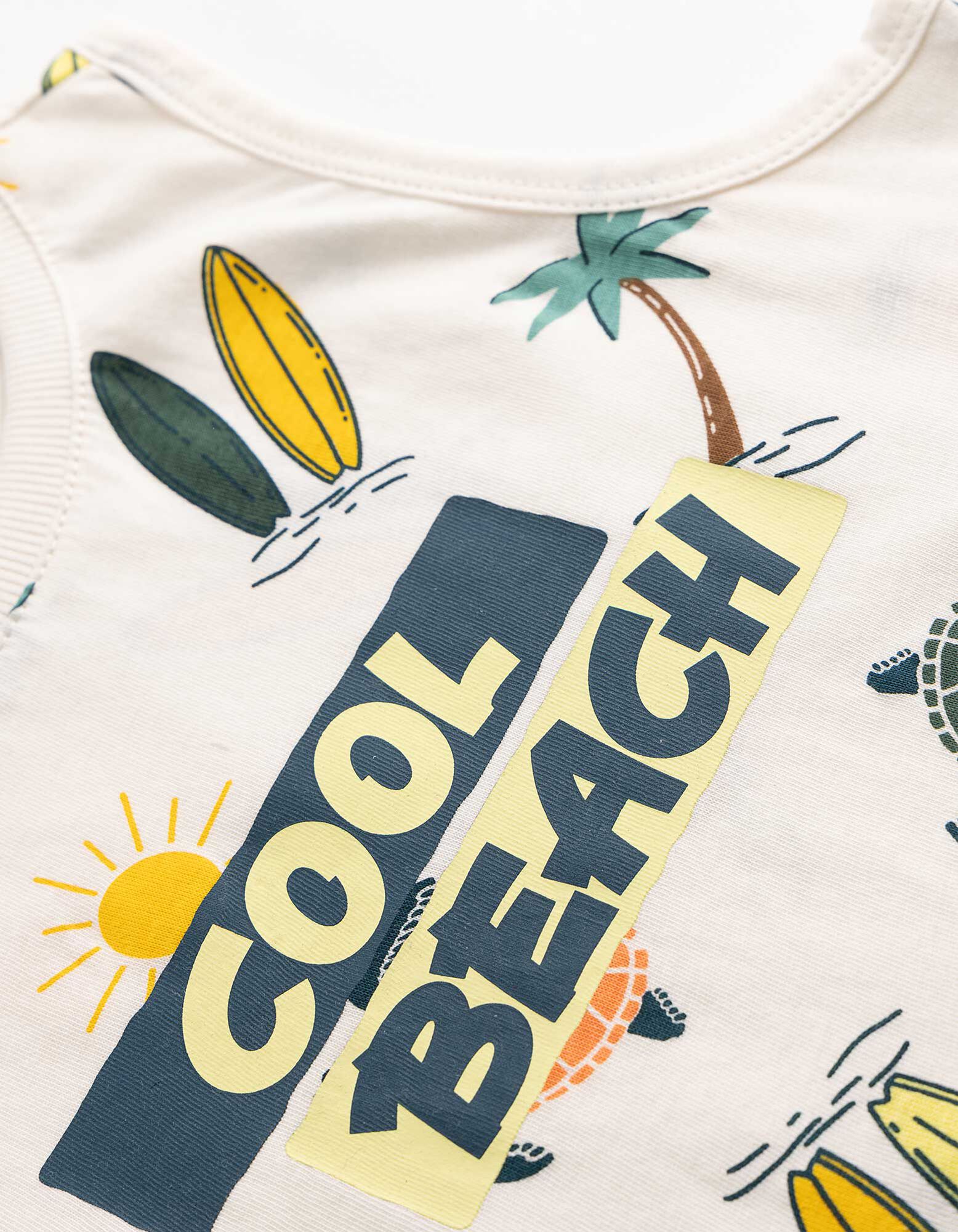 Top sans manches - Imprim&eacute; all-over - Blanc cass&eacute;