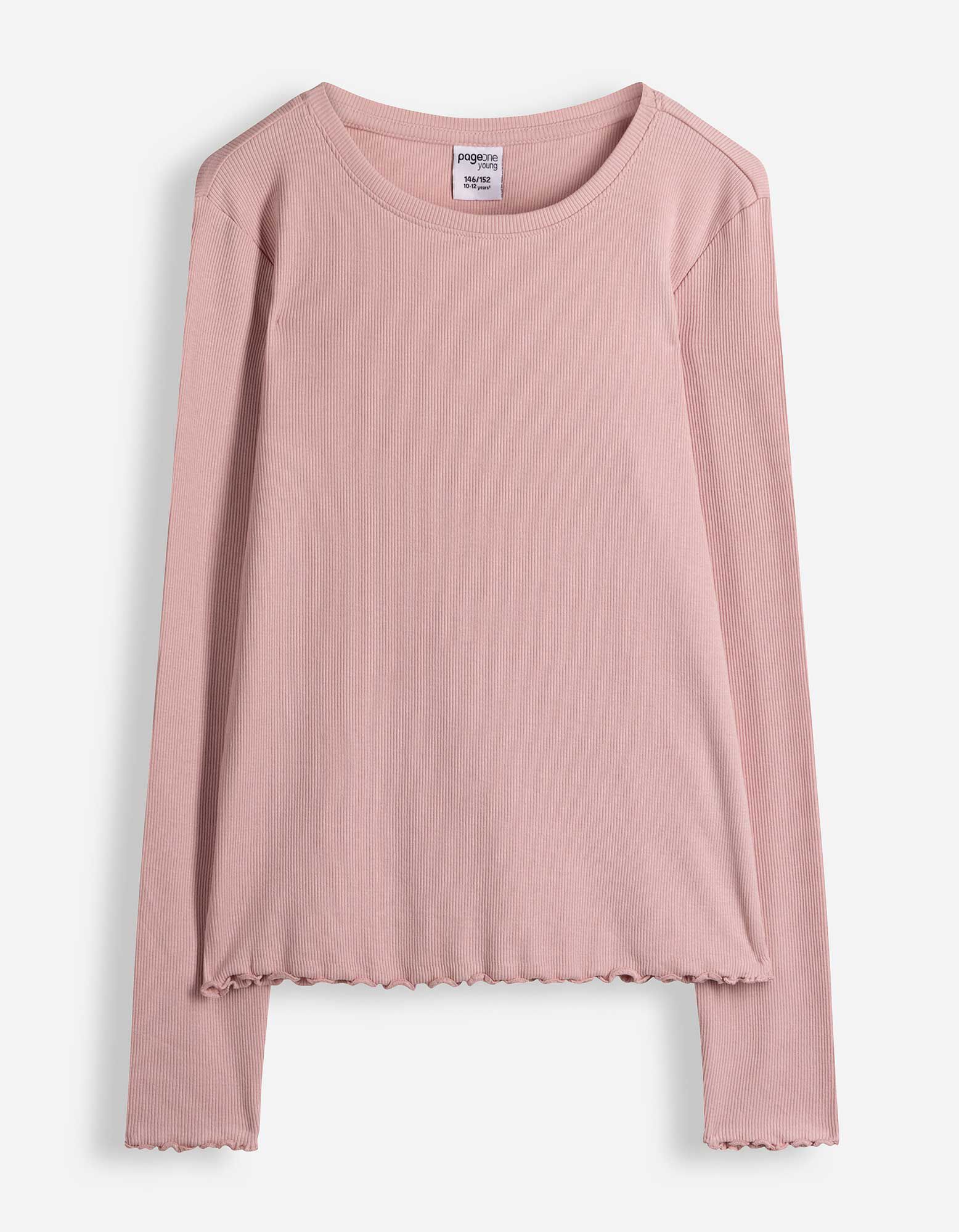 Langarmshirt - einfarbig - Pink