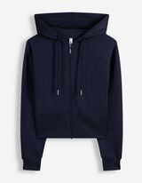 Sweatjacke - Gerippte Abschl&uuml;sse - Dunkelblau
