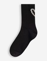 Tennissocken - Leopardenmuster - Schwarz