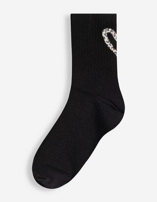 Tennissocken - Leopardenmuster - Schwarz