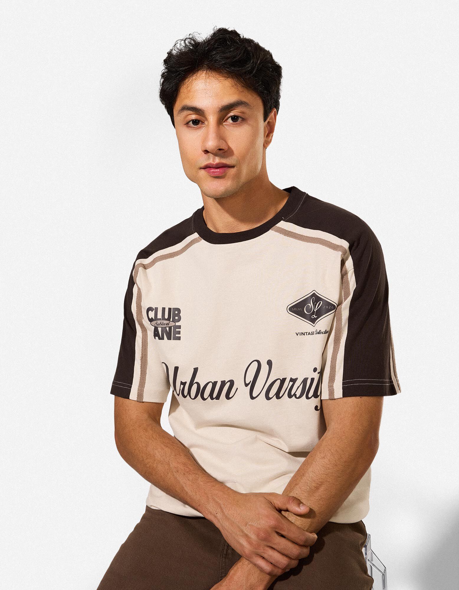 T-Shirt - Frontprint - beige