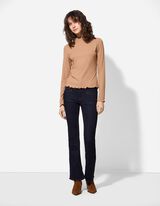 Longsleeve - Geribde structuur - beige