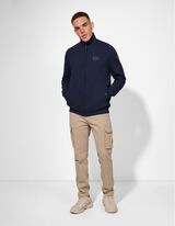 Sweatjacke - Stehkragen - dunkelblau