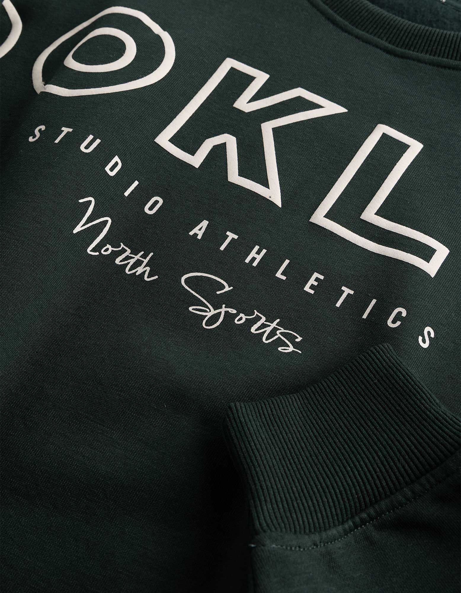 Sweatshirt - Baumwoll-Mix - Dunkelgr&uuml;n