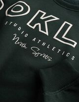 Sweatshirt - Baumwoll-Mix - Dunkelgr&uuml;n