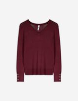 Tričko s dlhými rukávmi - LENZING™ ECOVERO™ - tmavocervena