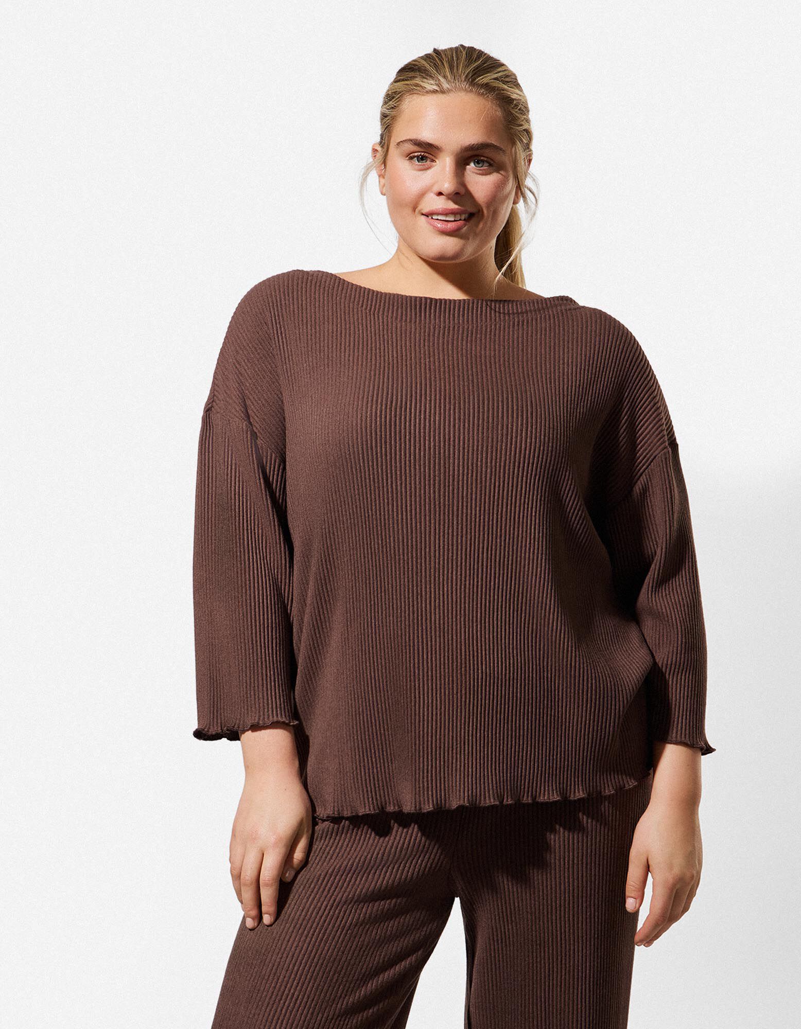 Shirt - Loose fit - bruin