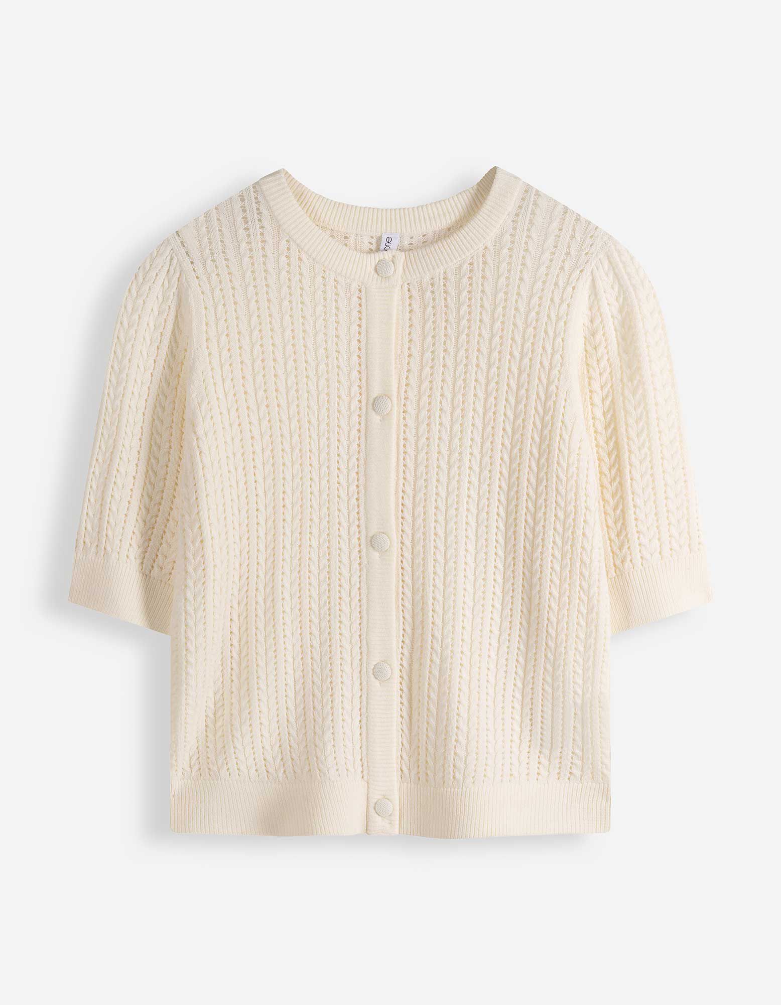 Cardigan - Knopfleiste - wei&szlig;