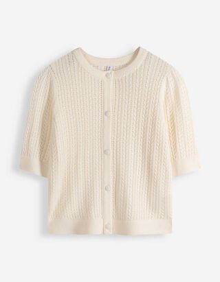 Cardigan - Knopfleiste - wei&szlig;