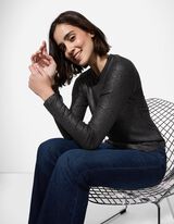 Longsleeve - Geribd - zwart