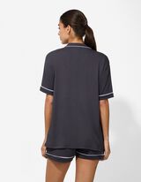 Pyžamov&yacute; set trička a &scaron;ortek - Jednobarevn&eacute; - tmave seda