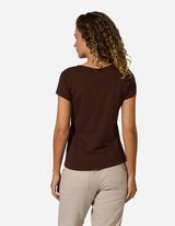T-Shirt - Glitzerprint - Dunkelbraun