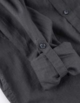 Overhemd - Linnenmix - donkergrijs