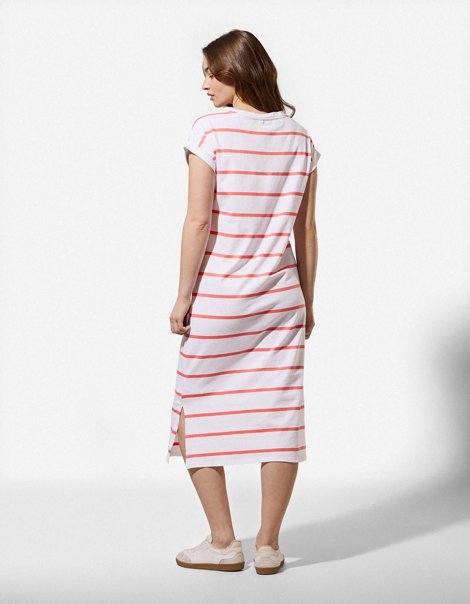 Kleid - Streifen - wei&szlig;