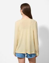 Kardigan - Me&scaron;avina viskoze - svetlo-zuta