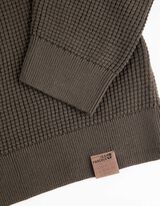 Strickpullover - Waffelstruktur - dunkelgr&uuml;n