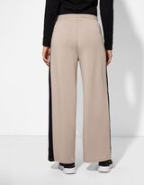 Broek - Contraststrepen - beige