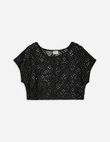 Maglia cropped - Maglia traforata - nero