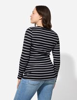 Zwangerschapsshirt - Strepen - zwart