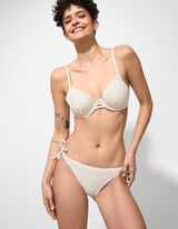 Slip de bikini - Lurex - blanc