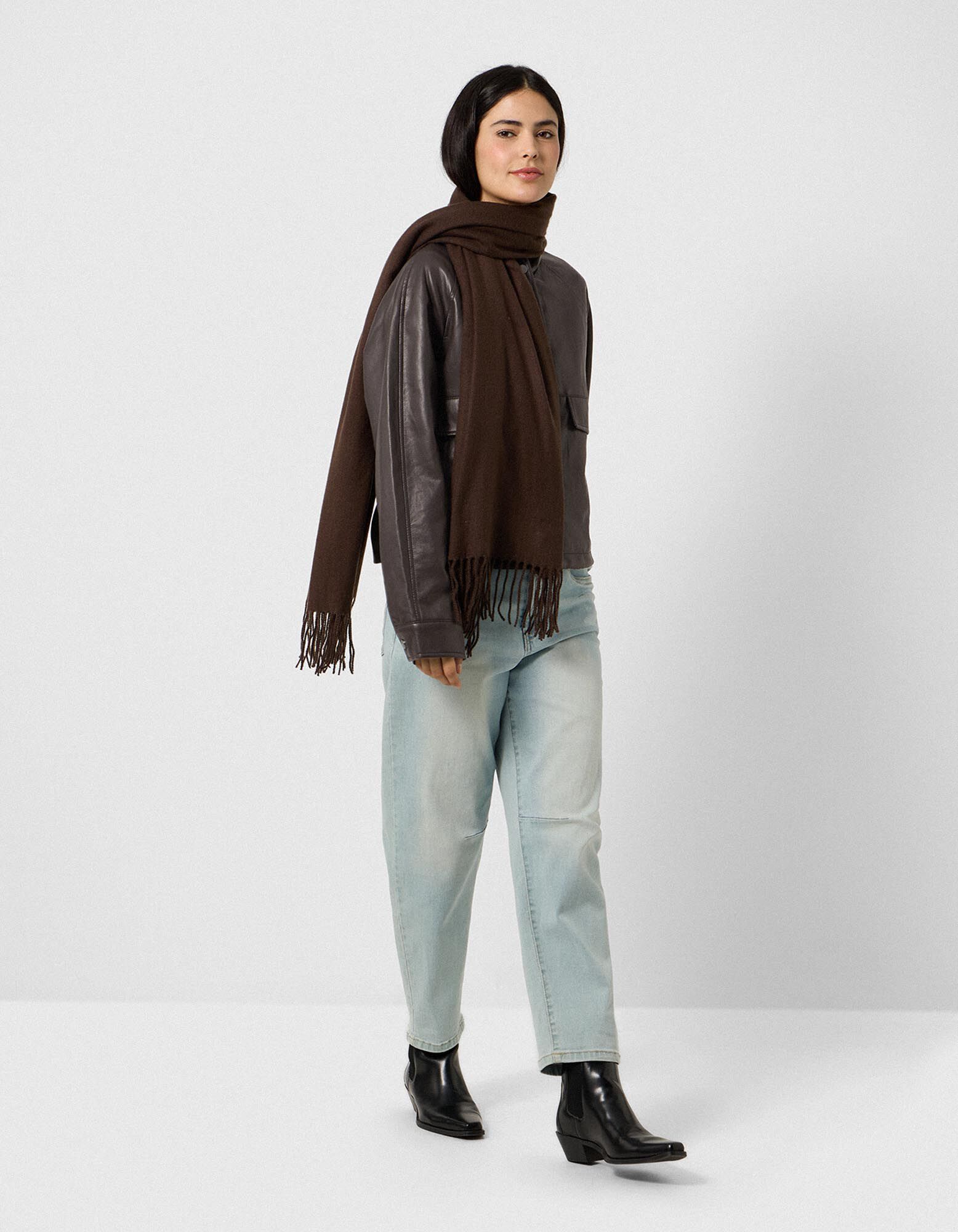Blouson - Imitatieleer - Donkerbruin
