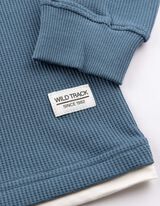 Langarmshirt - Waffelstruktur - blau