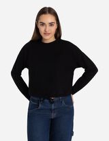 Sweatshirt - Tunnelzug am Saum - schwarz