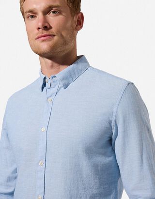 Hemd - Leinen-Mix - hellblau