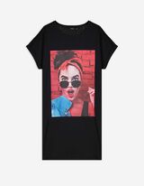 Abito t-shirt - Stampa - nero