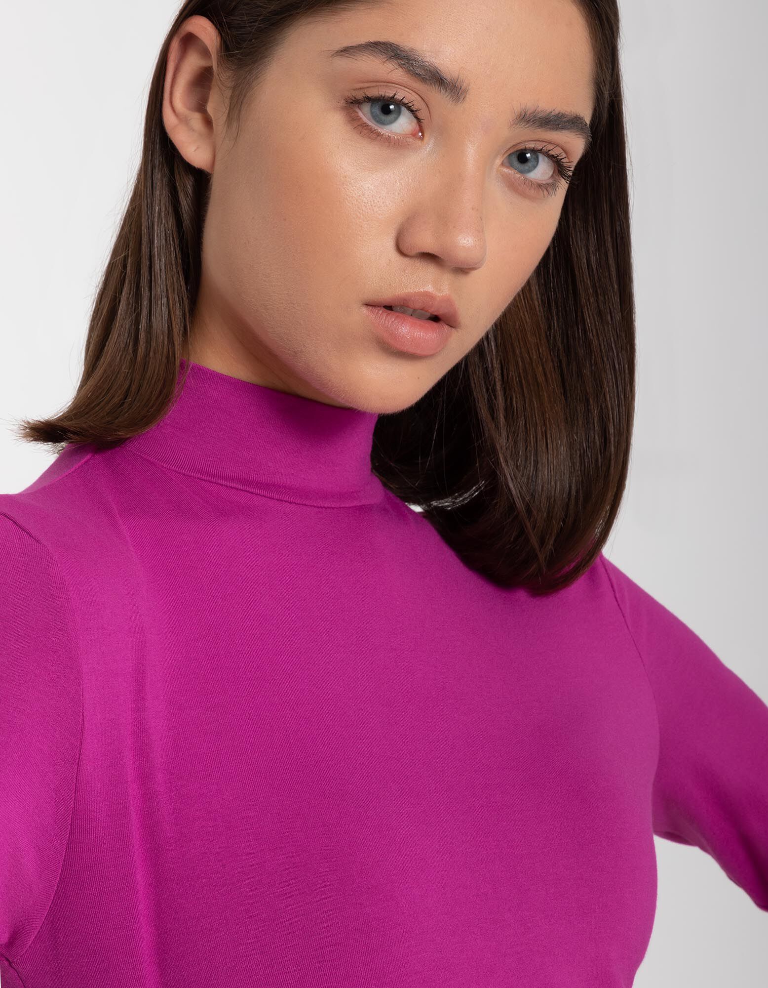T-shirt - Viscose m&eacute;lang&eacute;e - Lilas fonc&eacute;