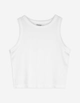 Cropped Top - Nahtlos - weiß