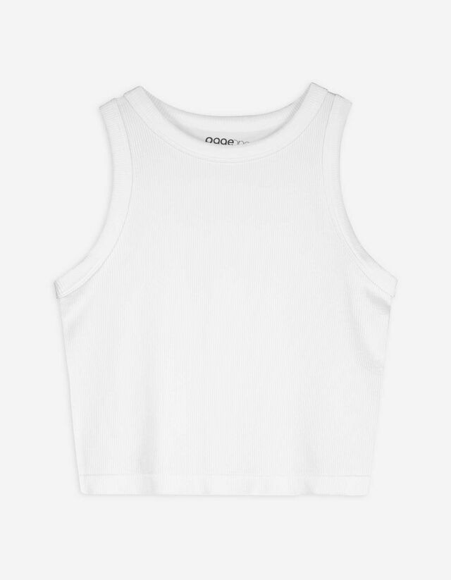 Cropped Top - Nahtlos - weiß