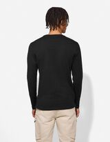 Langarmshirt - einfarbig - schwarz