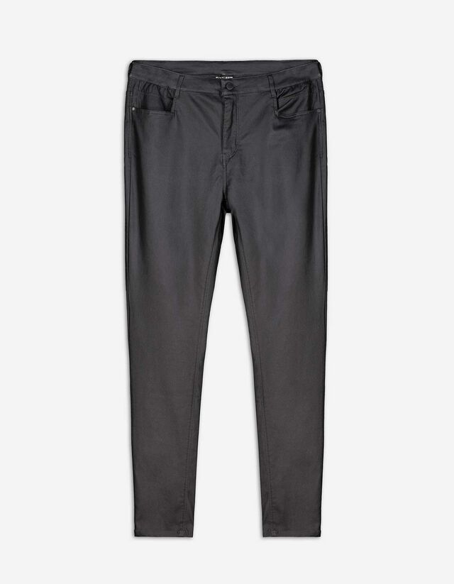 Broek - Imitatieleer - donkergrijs