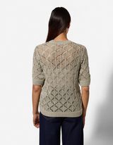 Pulovr - K&aacute;rovan&yacute; vzor - tmave zelena