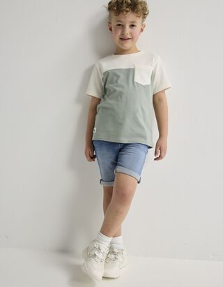 T-Shirt - Color-Blocking - gr&uuml;n